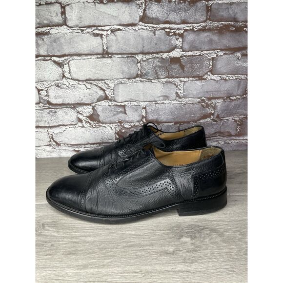 Mezlan Marque Black Leather Deerskin Cap Toe Brogue Oxfords Men Sz 11M US/44EU main image 10